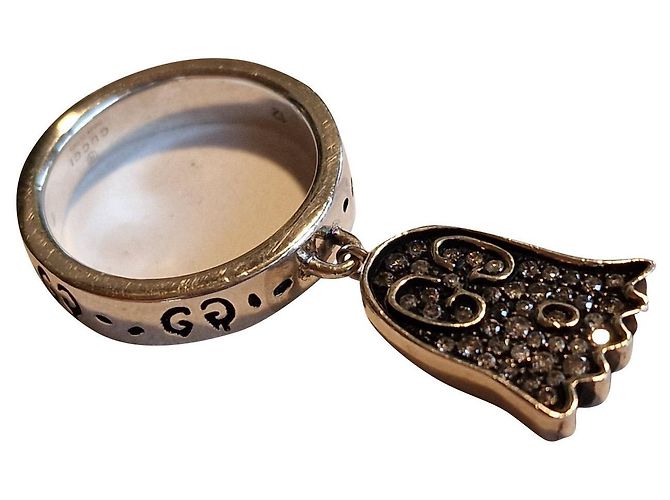 Gucci Ghost en argent 925 et diamants gris Argenté