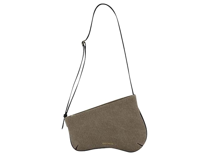 Autre Marque Mini Curve Hobo Bag - Manu Atelier - Grey/Black - Denim Cloth  ref.744068