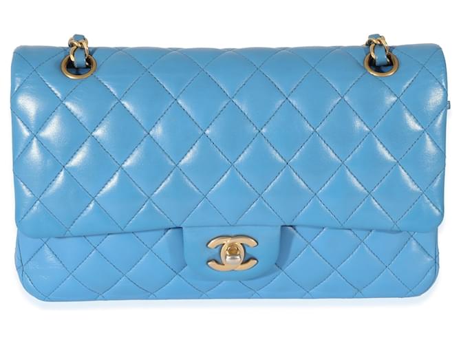 Timeless Chanel Lambskin Blue Quilted Medium lined Flap Bag  ref.744073