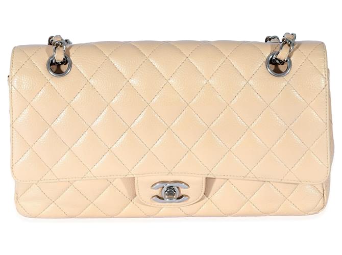 Timeless Chanel Beige Quilted Caviar Medium Classic Flap Bag  Flesh Leather  ref.744091