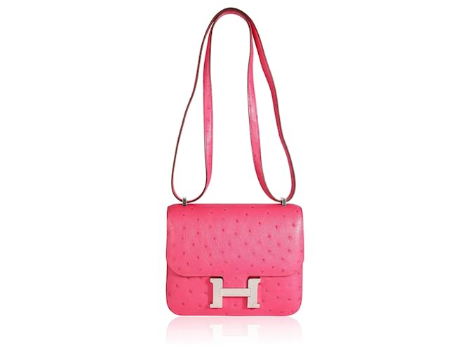 Hermès Hermes Rose Tyrien Ostrich Constance 18 Phw Pink Leather Ostrich  leather ref.744102 - Joli Closet