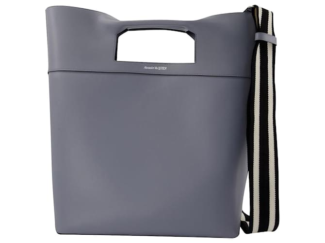 The Square Bow Ns Handbag - Alexander Mcqueen -  Dove Grey - Leather  ref.744170