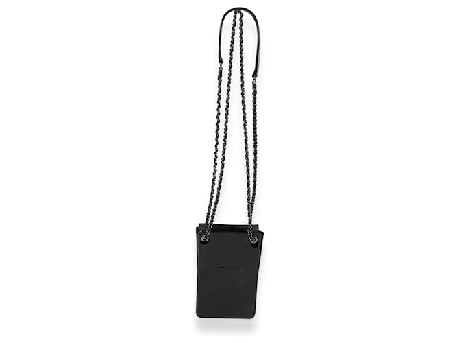Chanel Black Patent Leather Cc O-phone Holder Crossbody ref.744356 - Joli  Closet