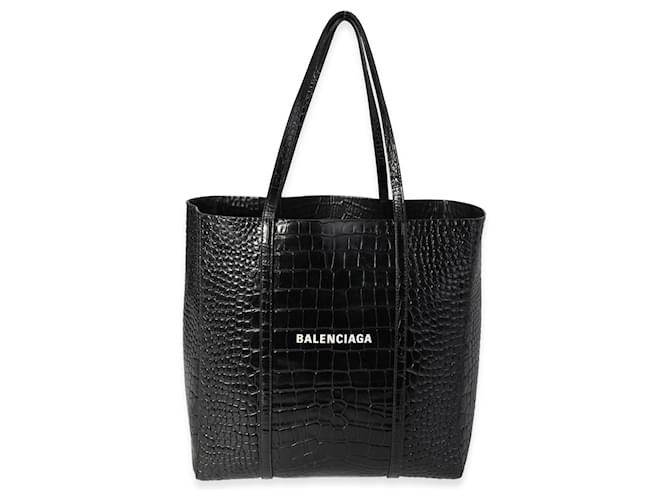 Balenciaga Crocodile-embossed Leather Small Everyday Tote  Black  ref.744377