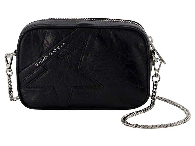 Golden Goose Deluxe Brand Borsa Hobo Mini Star - Golden Goose - Nera - Pelle