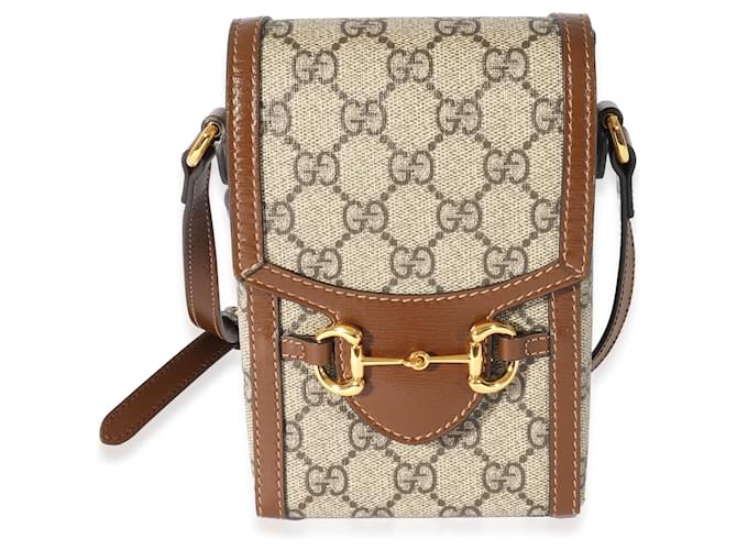 Gucci Horsebit 1955 mini bag in Beige Brown GG Canvas