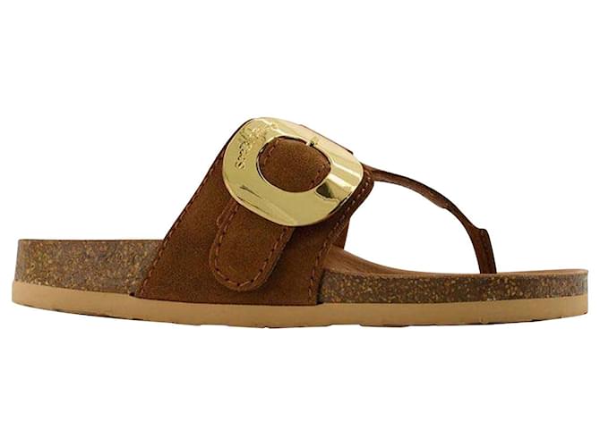 See by Chloé Chany Fussbett Mules - Ver By Chloe - Castanho - Couro Marrom  ref.744466
