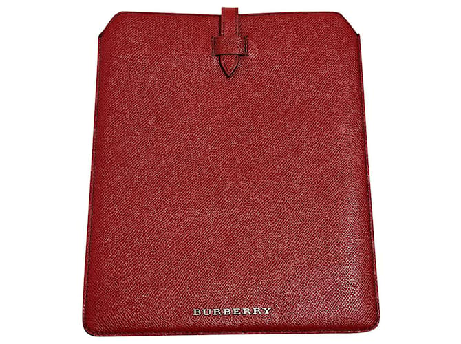 Funda para iPad Burberry en cuero rojo oscuro Burdeos  ref.744537