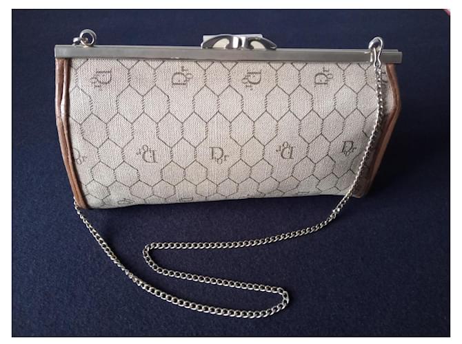 Christian Dior Vintage handbag in Monogram canvas and leather Beige Cloth  ref.744968