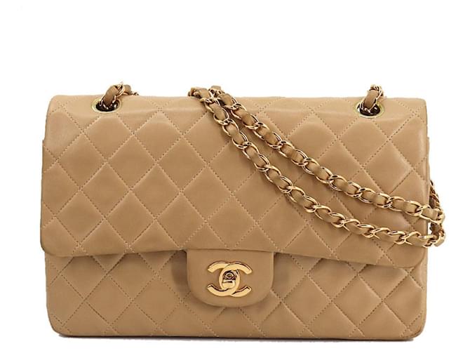 Classique Chanel Timeless Cuir Beige  ref.745016