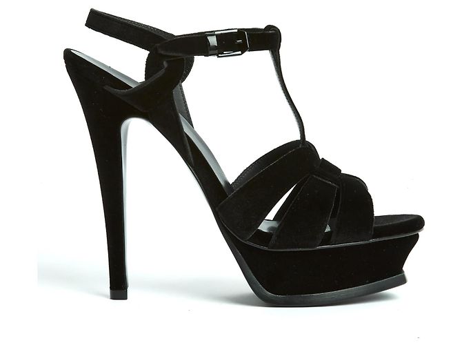 Saint Laurent TRIBUTE SCHWARZER SAMT IN38.5 NEU
