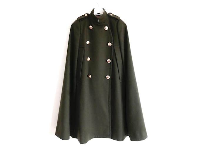 Sacai Luck military style cape coat Khaki Wool ref.745199 - Joli