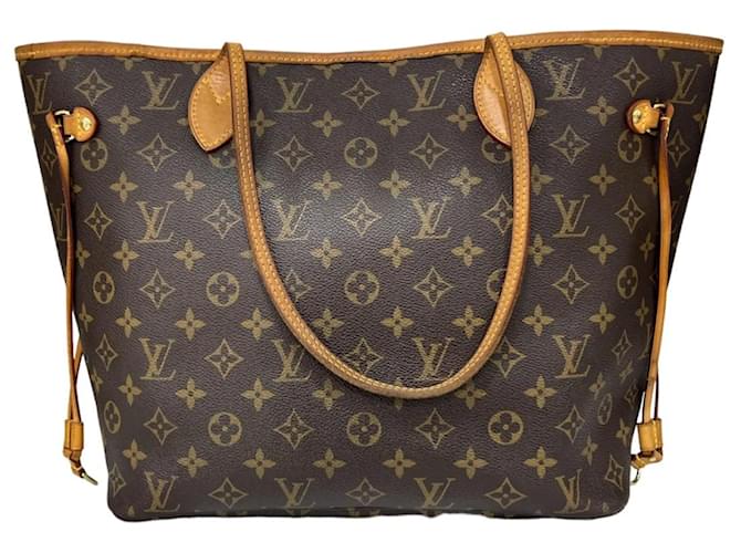 Neverfull MM Louis Vuitton Marrom Couro  ref.745272