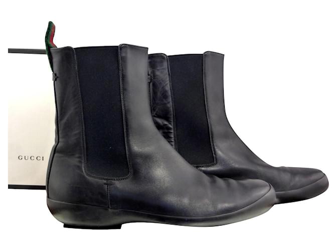 Gucci botas Negro Cuero  ref.745297
