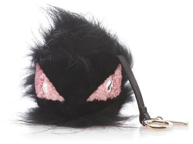 Fendi Monster Bag Bug Charm Black Fur  ref.745364