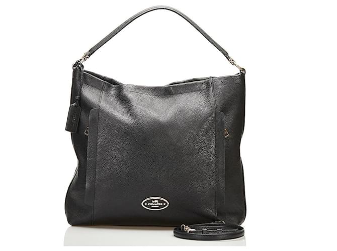 Coach Leather Two-Way Bag Black Pony-style calfskin  ref.745530