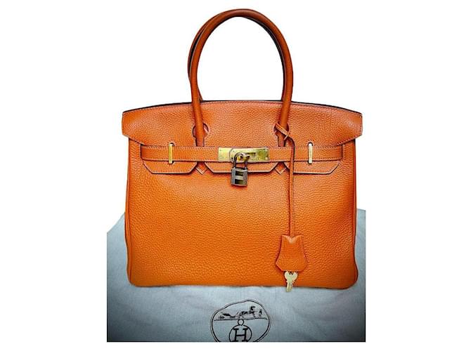 Hermès HERMES BIRKIN 30 Orange Leather  ref.745538