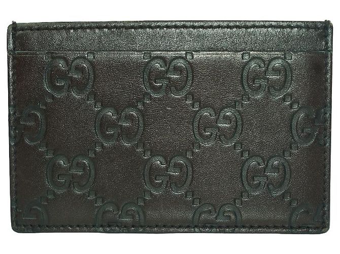 Gucci GG Card Case Brown Leather