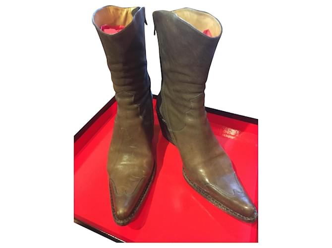 Free Lance Alma 7 zip boot Cuir Gris anthracite  ref.745779