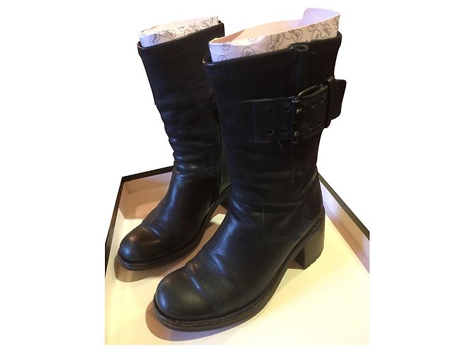 Free Lance Anoé Biker Stiefel Blau Leder 36