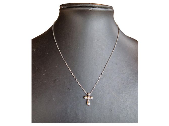 Tiffany & Co Croce in platino e diamanti Peretti Argento
