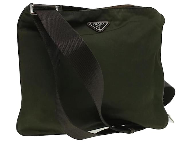 PRADA Shoulder Bag Nylon Khaki Auth ar8323  ref.746118