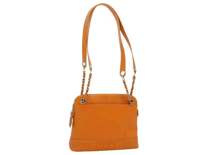 CHANEL Chain Shoulder Bag Caviar Skin Orange CC Auth ar8526  ref.746199