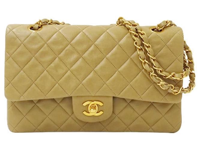 Chanel Timeless Beige Leather  ref.746319