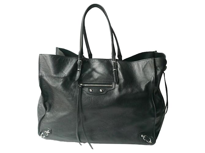 BALENCIAGA Black leather bag Very good condition "Paper" model RARE  ref.746339