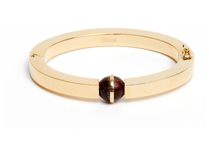 Chloé Square Bangle Gold Metal Golden