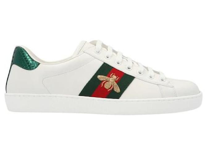GUCCI ACE BEE SNEAKERS NEW White Leather  ref.746482
