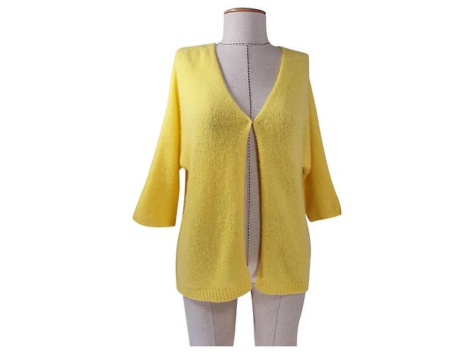 Hémisphère Strickjacke Gelb Seide und Kaschmir