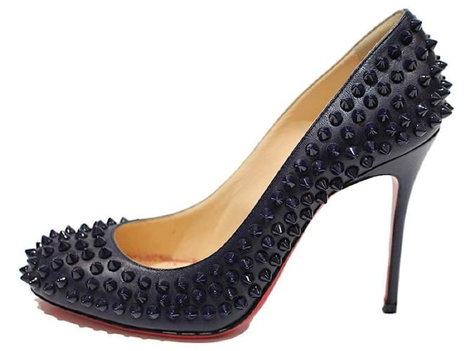 Christian Louboutin Heels Navy blue Leather  ref.746506