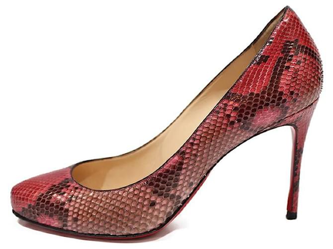 Christian Louboutin Heels Pink Leather  ref.746511