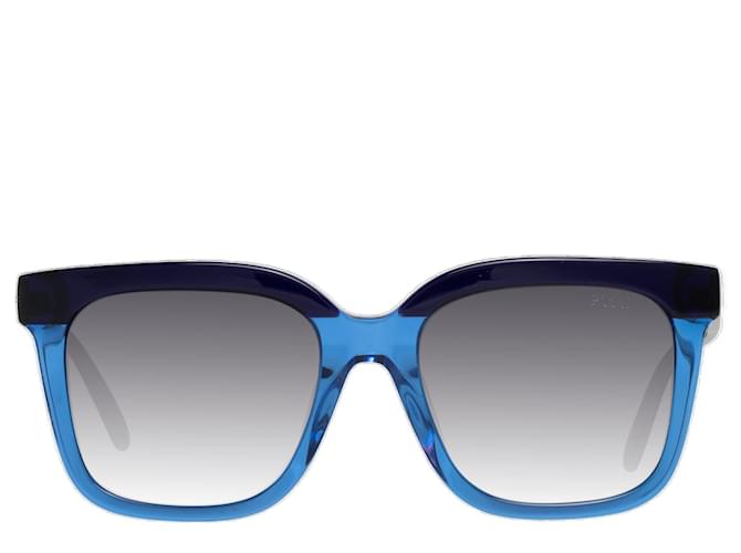 Emilio Pucci Nuovi Occhiali da Sole Donna mod. EP0084 5392W 53-19-140 MM Blu Acetato  ref.746546