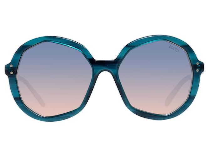 Emilio Pucci Nuovi Occhiali da Sole Donna mod. EP0086 5592U 55-18-140 MM Blu Acetato  ref.746548