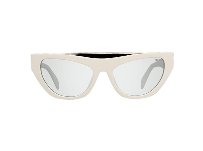 Emilio Pucci Nuovi Occhiali da Sole Donna mod. EP0111 5521alla 55-18-145 MM Bianco Acetato  ref.746551