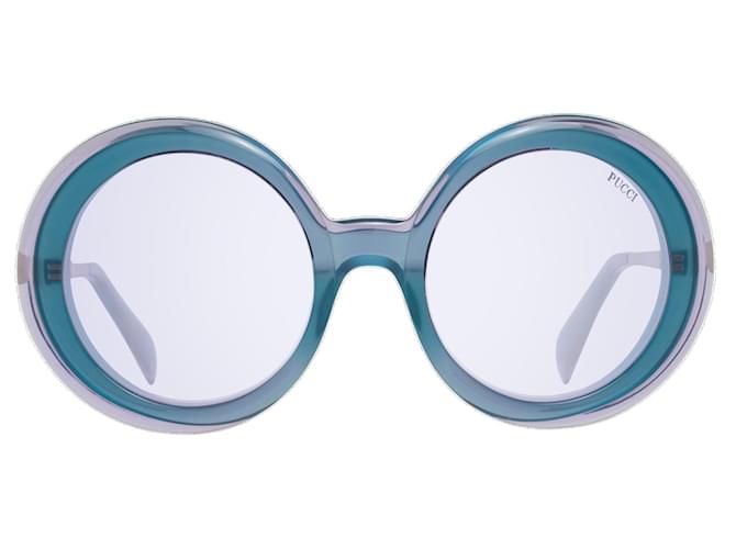 Emilio Pucci Nuovi Occhiali da Sole Donna mod. EP0110 5780Y 57-23-135 MM Turchese Acetato  ref.746555