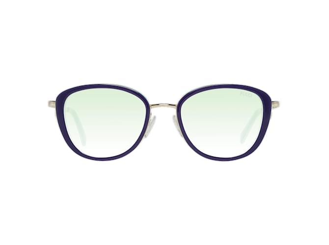 Emilio Pucci Nuovi Occhiali da Sole Donna mod. EP0047-O 5292P 52-19-135 MM Blu Acetato  ref.746558