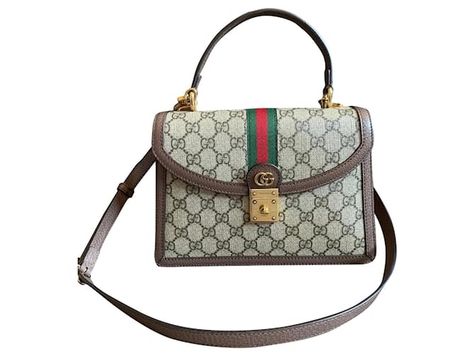 Gucci Ophidia kleine Tasche mit GG-Obergriff Leinwand  ref.746570