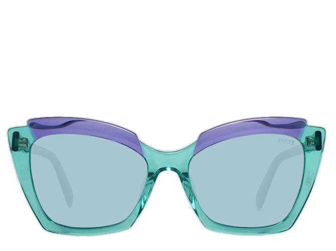 Emilio Pucci Nuovi Occhiali da Sole Donna mod. EP0145 5687V Verde Acetato  ref.746634