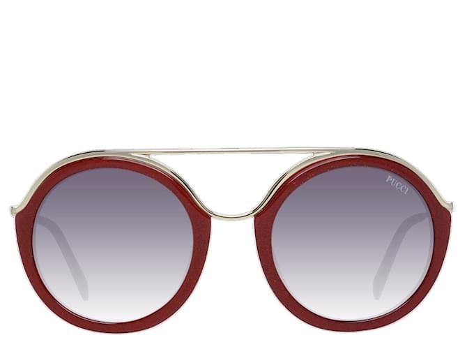 Emilio Pucci Nuovi Occhiali da Sole Donna mod. EP0013 5274T 52-22-135 MM Rosso Acetato  ref.746656