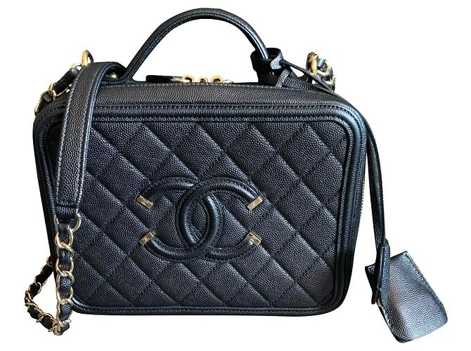 Chanel Filigrane Vanity Case Medium Tasche Schwarz