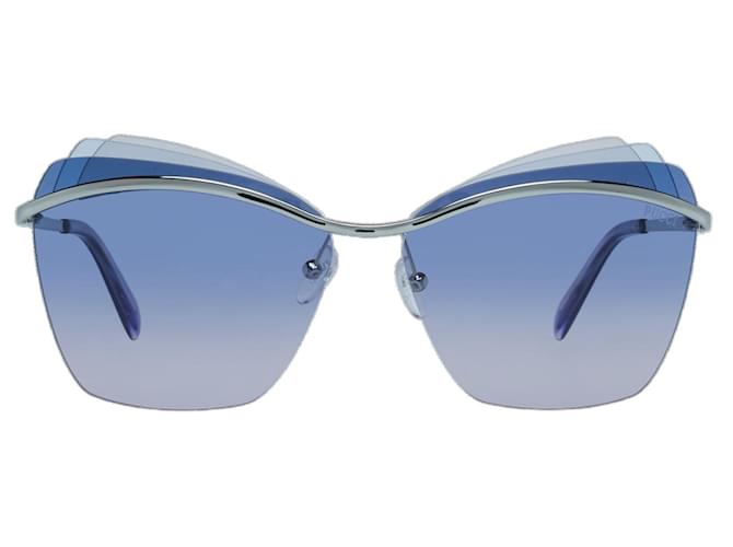 Emilio Pucci Nuovi Occhiali da Sole Donna mod. EP0113 6116W 61-13-140 MM Argento Metallo  ref.746676