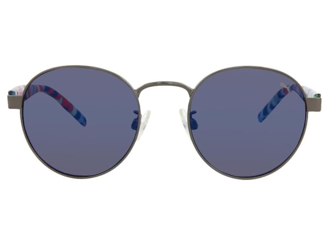 Puma Round-Frame Metal Sunglasses Silvery Metallic  ref.746954
