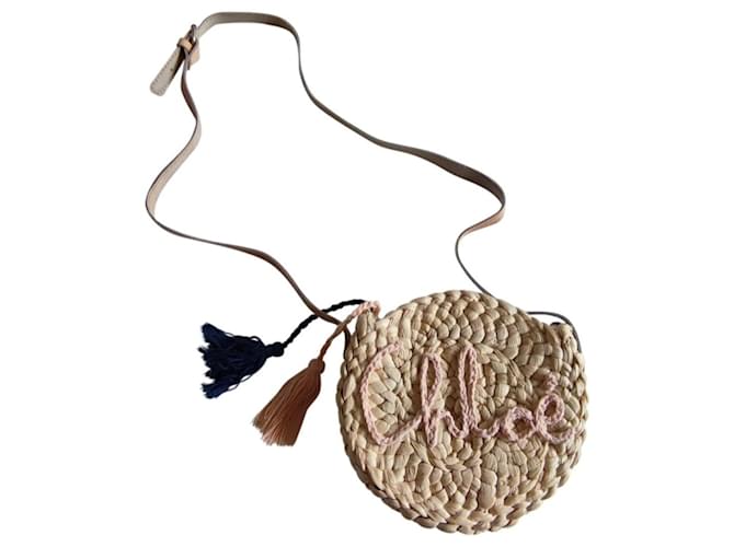 Chloé Stroh Handtasche in Eggshell Aus weiß 