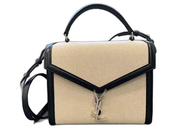 Saint Laurent Cassandra medium top handle bag Cloth  ref.747756