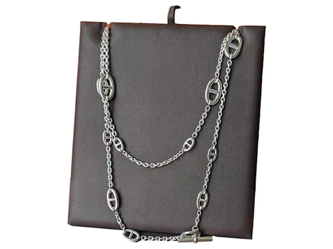 Hermès Farandole 160 cm Long Necklace Silver 925 box Brand New Silver hardware  ref.747983