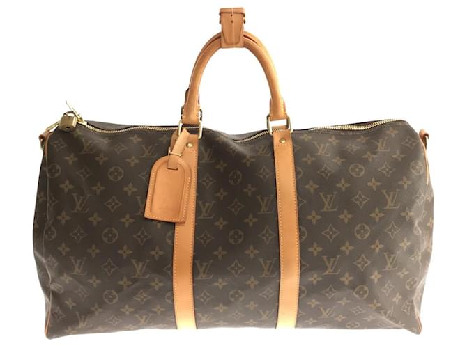 Louis Vuitton Keepall Bandouliere 55 Brown Cloth  ref.748077