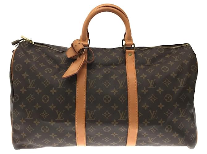 Louis Vuitton Keepall Bandouliere 50 Brown Cloth  ref.748132